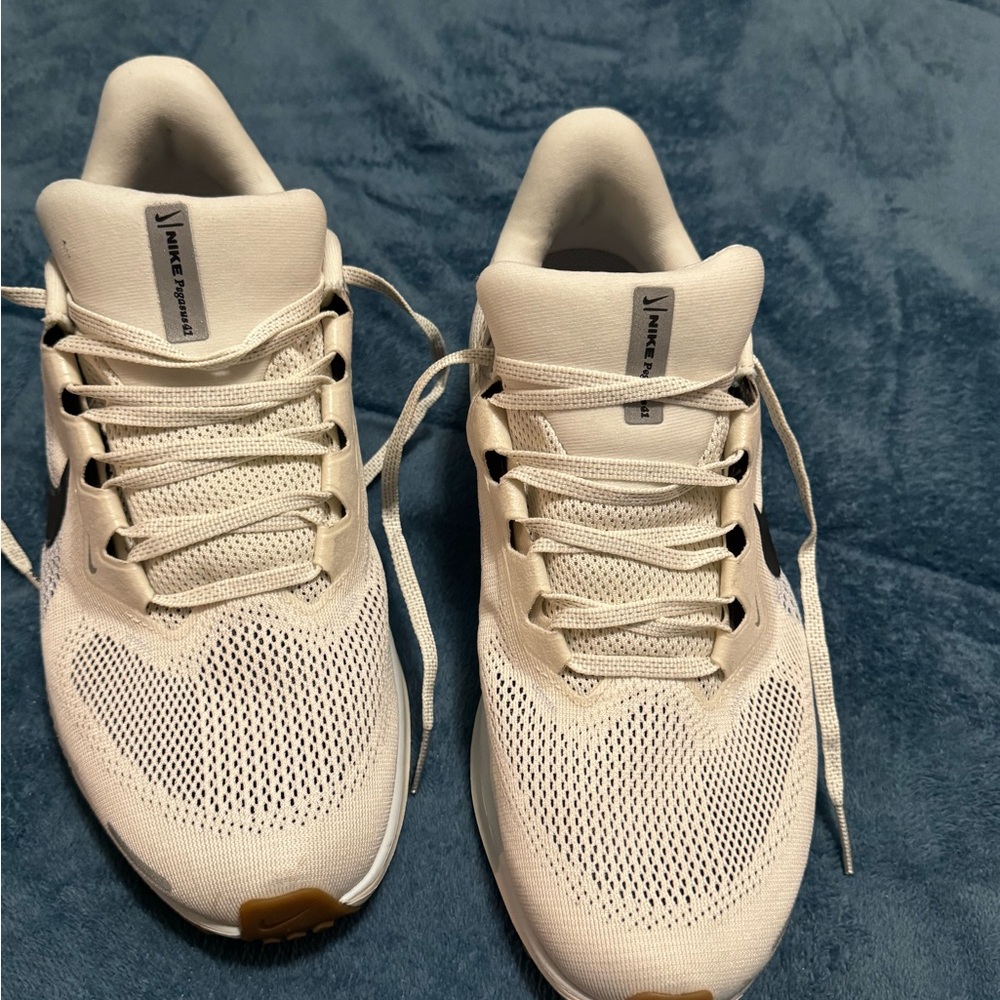 Nike Cream Knit Sneakers with Gum Toe Accent
